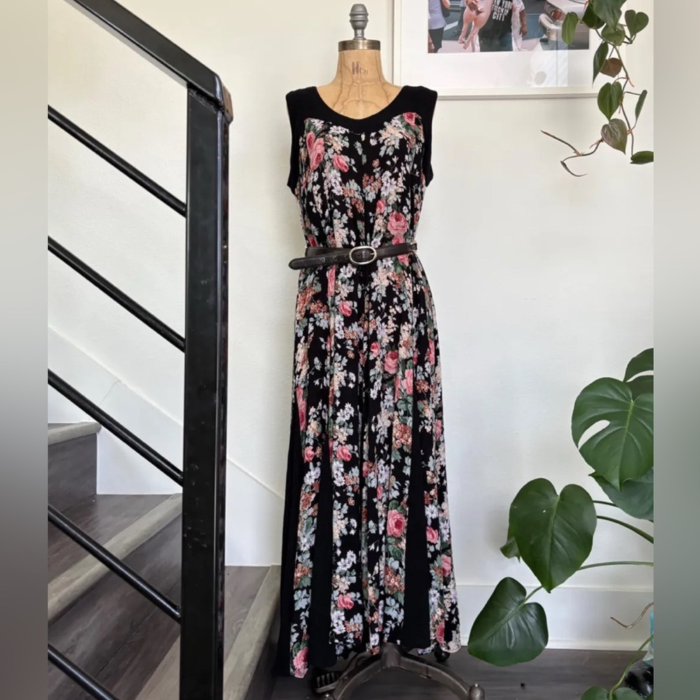 Vintage Floral Dress, Size Small